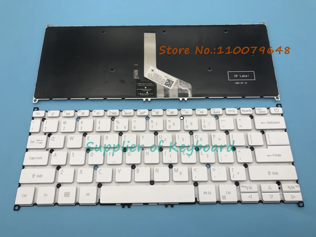 Imagem -01 - Teclado Inglês Retroiluminado Branco para Acer Swift Sf51453t Sf514-54g Sf514-54t Sf514-54gt N19h5 Series Novo
