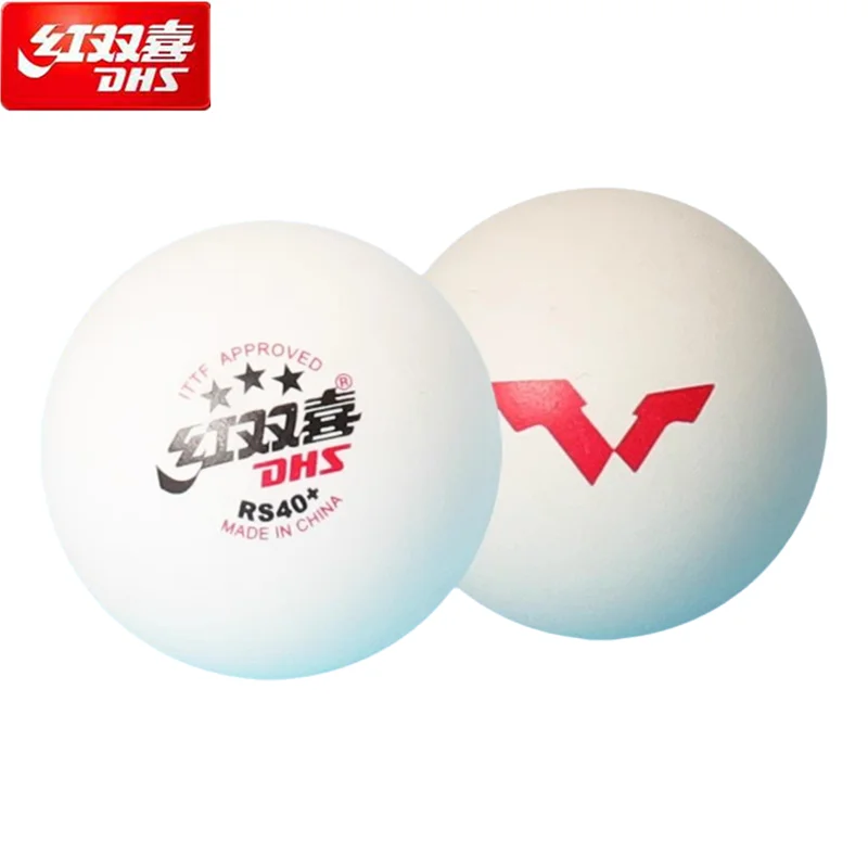 6 Pcs/Box DHS WTT Ping Pong Balls RS40+ 3 Star PCR Plastic Professional Ping Pong Balls for International Official Games