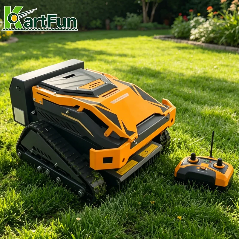 

Free Shipping Heavy Duty Crawler RC Lawn Mower Diesel Engine Remote Control Grass Cutting Machine
