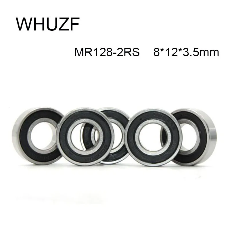 Free Shipping 10PCS MR128-2RS ABEC-3 8*12*3.5 mm Miniature Ball Bearings MR128RS L1280 8X12X3.5MM