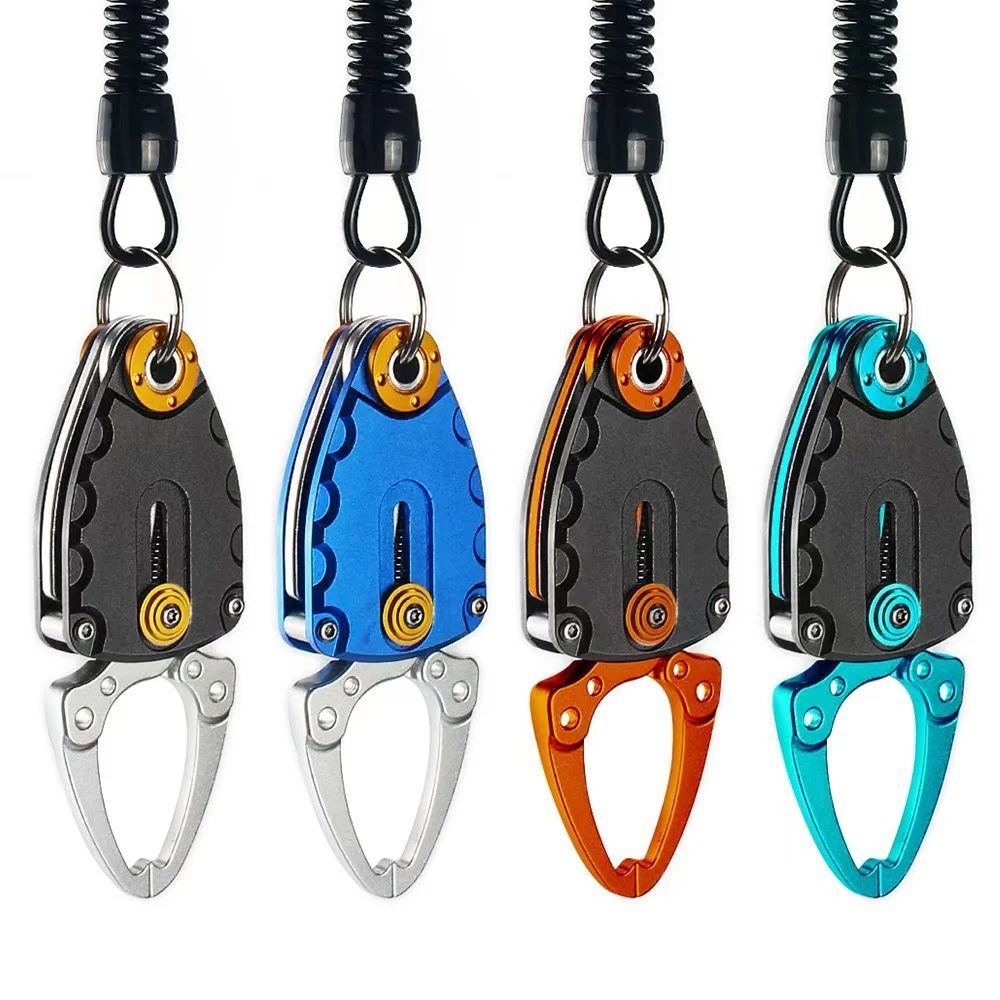 DNDYUJU Outdoor Tragbare Schloss Angeln Grip Fisch Lip Clip Klapp Greifer Ultra Licht Gewicht Mit Retention Seil Angelgerät – Detail 3