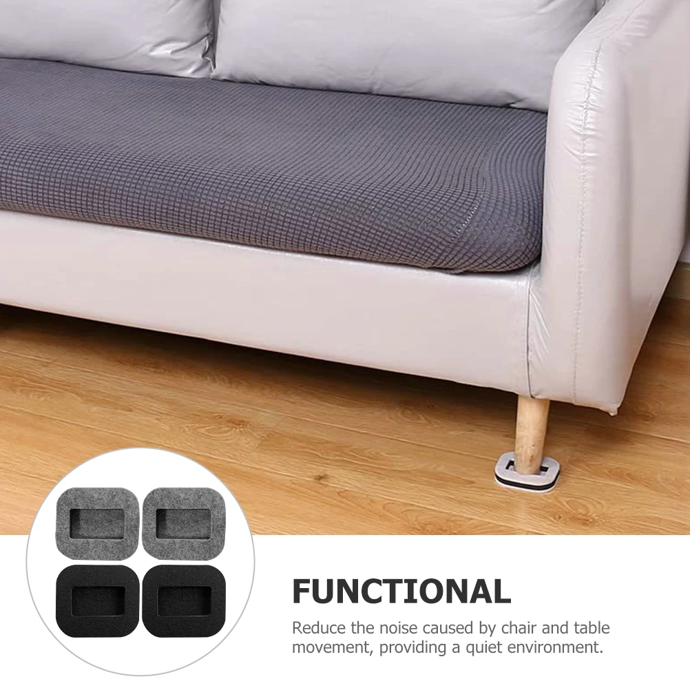 

8pcs Non-slip Felt Pads Brown*2 Beige*2 Khaki* Furniture Feet Caster Cups Stop Sliding Floor Protector