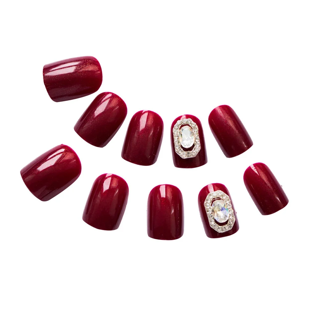 

24Pcs Creative Fake Nails Premium False Tips DIY Manicure Set for Women Girls Red Stylish Nail Art Design Decoration