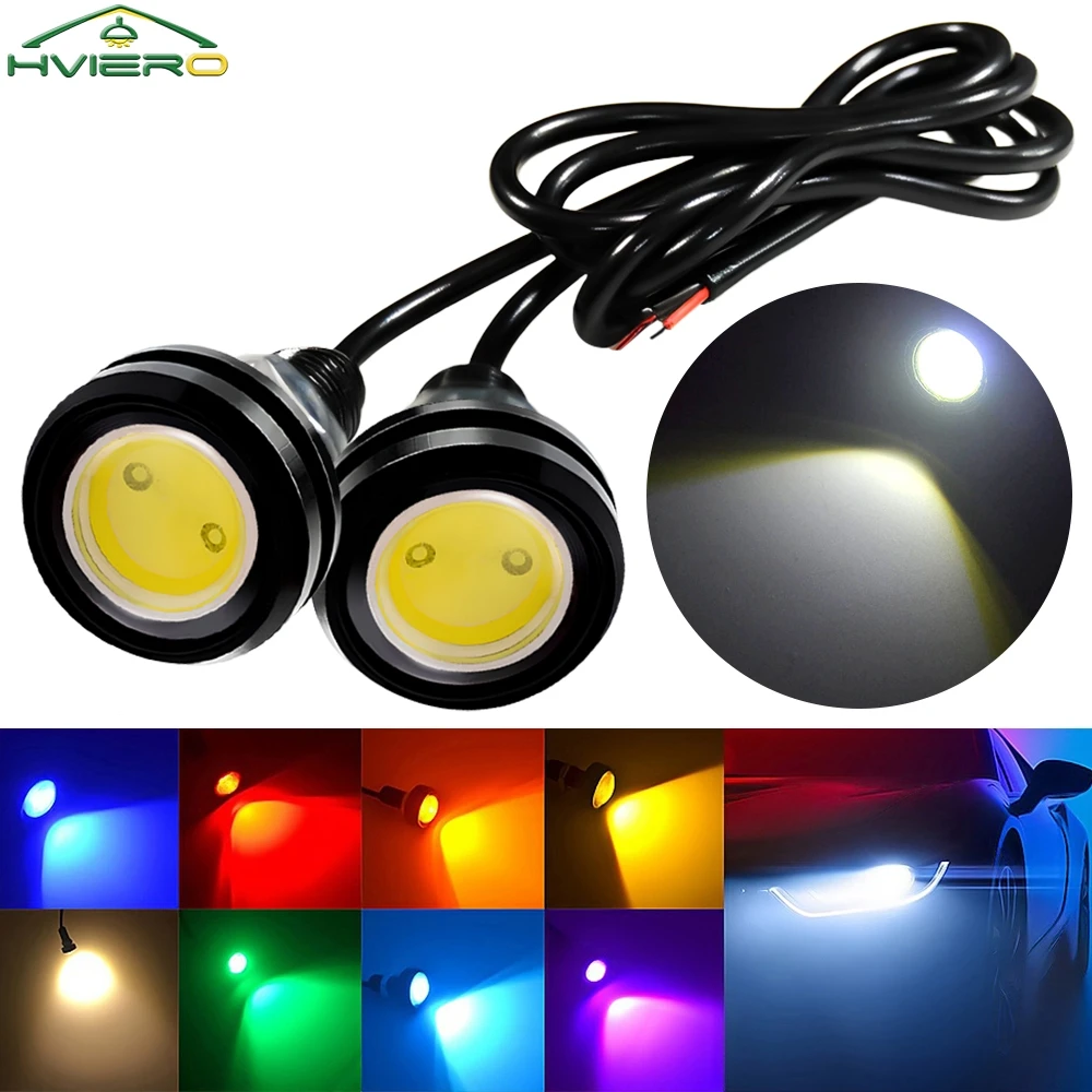 2X 23mm Eagle Eye Light T10 DC 12V 2.5W Auto Led Daytime Running Backup Moto Parking Signal Lamps Waterproof Fog Lighting Strong