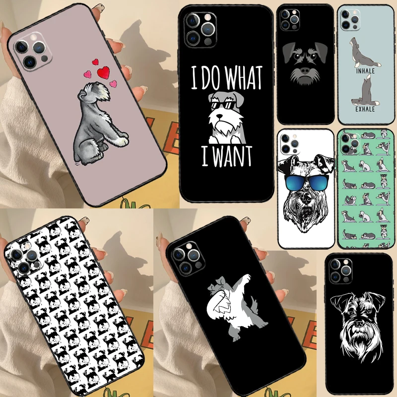 OPPO Reno 8 7 Lite 8T 10 11 12 13 14 Pro 11F 12F 13F 14F OPPO Find X8 X5 X6 Pro用漫画シュナウザー犬ケース