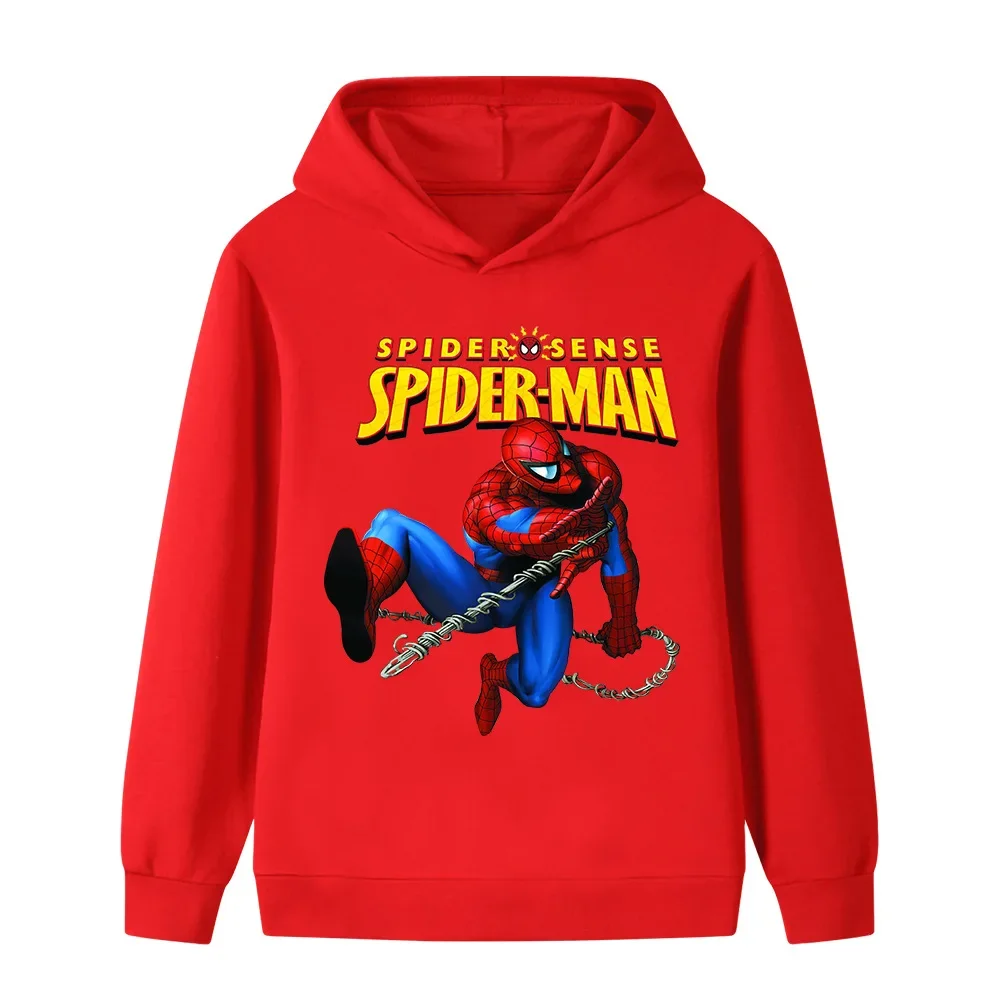 

A Super Cool Marvel Spider-Man Printed Hooded Sweatshirt for Children's Clothing in The Autumn, Casual and Comfortable