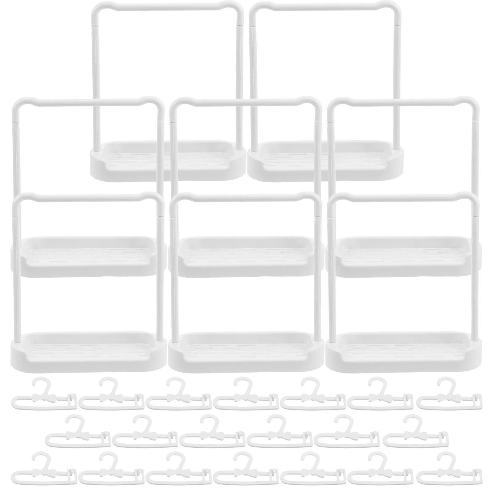 

1 set 1 Set Mini Clothes Rack Compact Transparent Display Stand For Miniature Outfits Storage Organizer Dollhouse Furniture