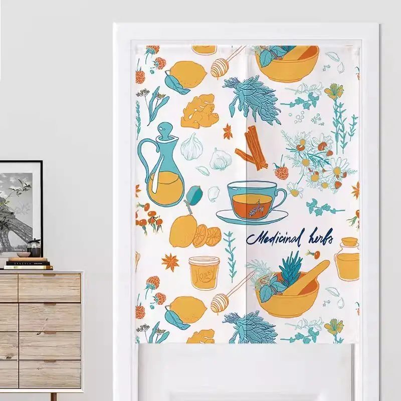 VIKAMA Chocolate Cake Recipe Door Curtain Ingredients Print Half Curtain Room Divider Kitchen Bedroom Bathroom Living Room