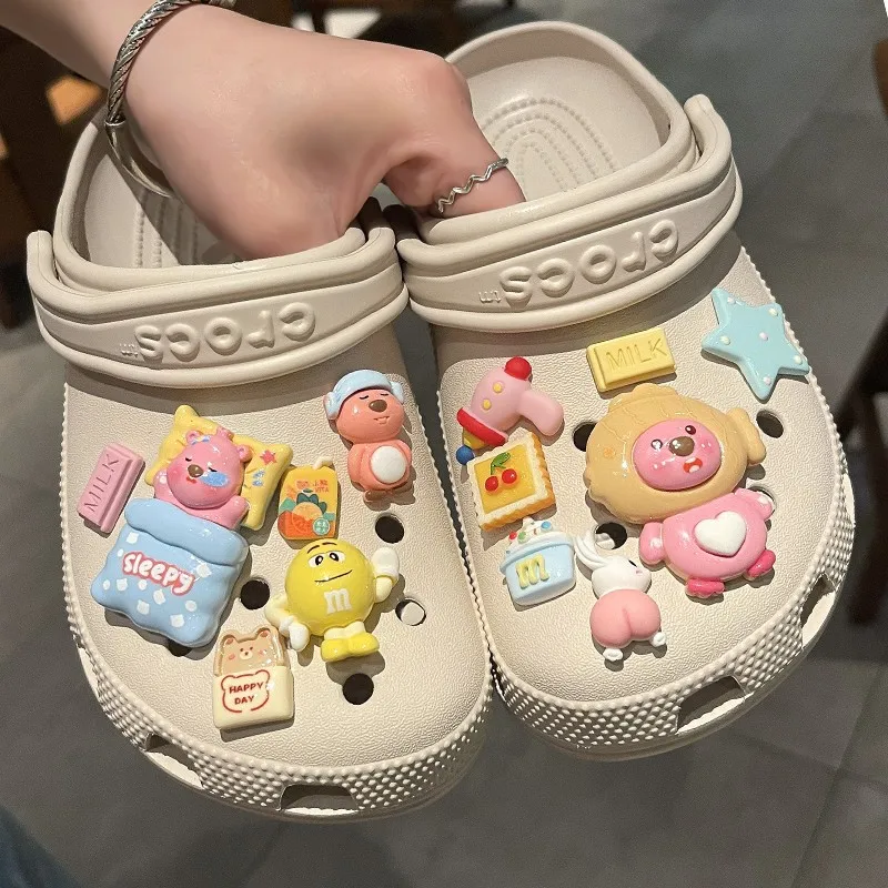 

13pcs Miniso Loopy Shoes Accessories Cartoon Kawaii Hole Shoes Buckle Diy Decoration Removable Girl for Gifts