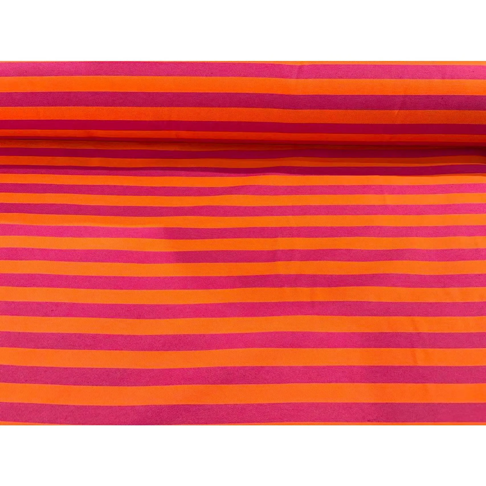 Tela por Metro, Tela de Rayas Rosas y Naranjas, Tela jacquard de Algodón y Poliéster -  Ideal para Manteles, Cojines, Bolsos, Decoraciones y Manualidades