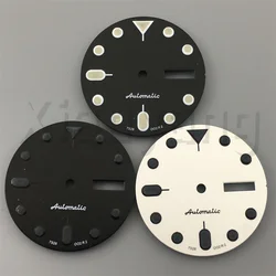 29mm NH36 Sterile Watch Dial Black White Dial With Green Luminescence index Suitable For NH36 Movement Replacement Watch Parts