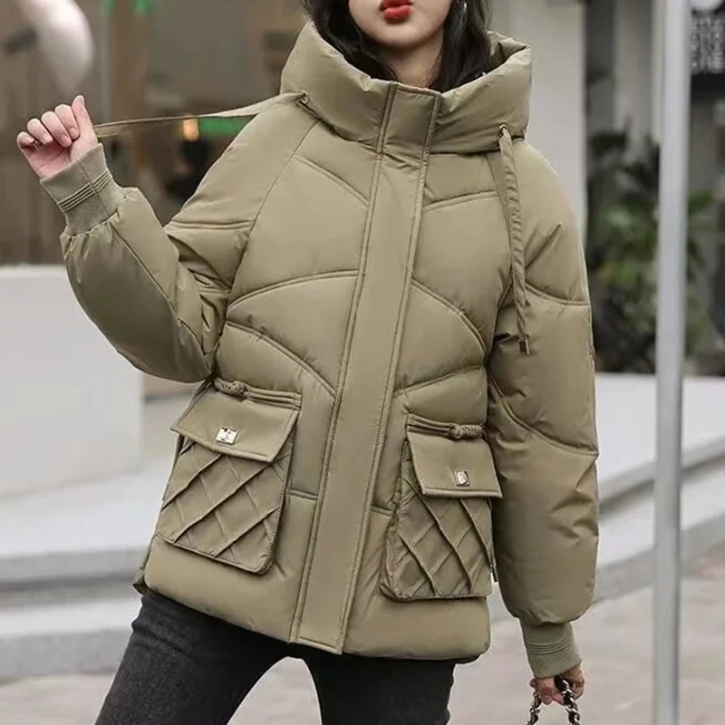 Women Winter Coat 2023 New Down Cotton-Padded Jacket Female Warm Puffer Jacket Windproof Hooded Down Coat Outwear Mujer Korea