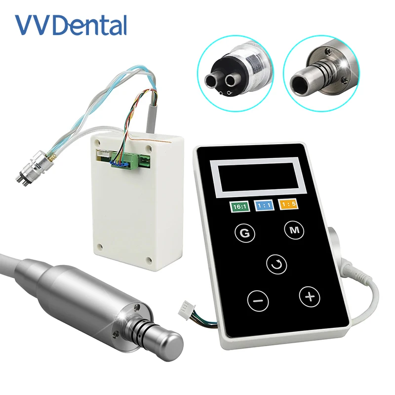 

Стоматологический бесщеточный микромотор VV Dental с 2/4 отверстиями и LED-подсветкой, встроенный электрический микромотор для наконечников 1:1, 1:5, 16:1