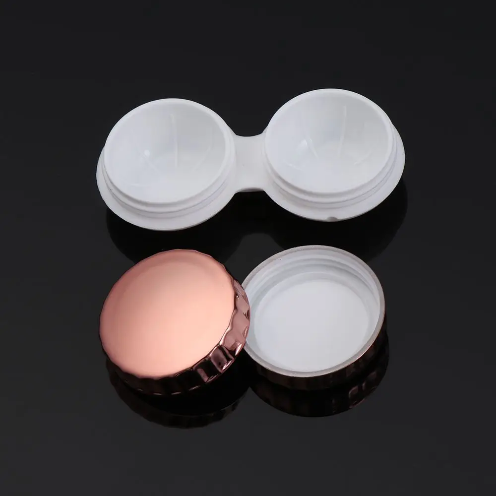 Portable Mini Travel Holder Contact Lens Box Marble Stripe Mirror Lens Case Soaking Storage