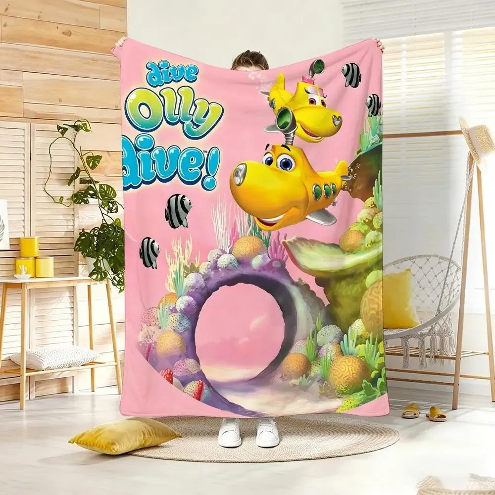 Anime D-Dive Olly D-Dive Throw Lightweight  Flannel Blanket Soft Skin-friendly for Summer Cooling