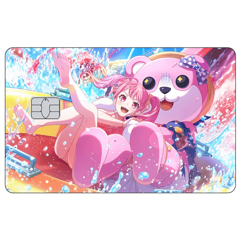 ملصقات غير لامعة لبطاقة الائتمان Anime BanG Dream Ran Mitake لبطاقة البنك VISA Mastercard JCB وغيرها من البطاقات المغناطيسية IC