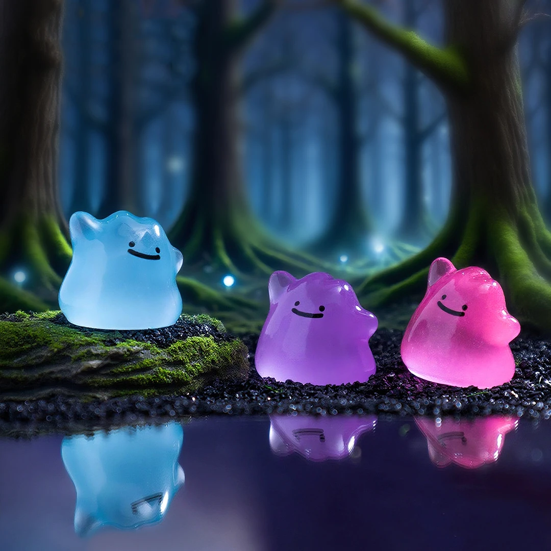 6 pièces/ensemble Figurines d'anime Pocket Monsters Kawaii Ditto en déguisement, se transforme à volonté, 1,5 cm, PVC, modèle de poupée Pokemon pour adultes, jouet cadeau