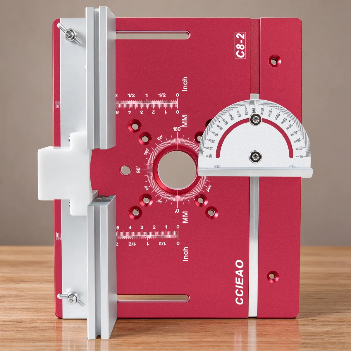 Aluminum Router Insert Plate Router Table Fence, Small Push Stick and Cover Plate, Woodworking Router Table Accessories Set