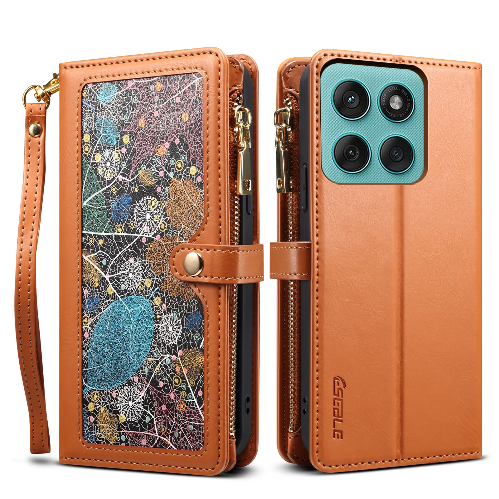 

Lanyard printing Zipper Wallet Flip Leather Case for MOTO Edge60 Fusion G Stylus 5G 2025 Card Slot Mobile Phone Cover Free Rope