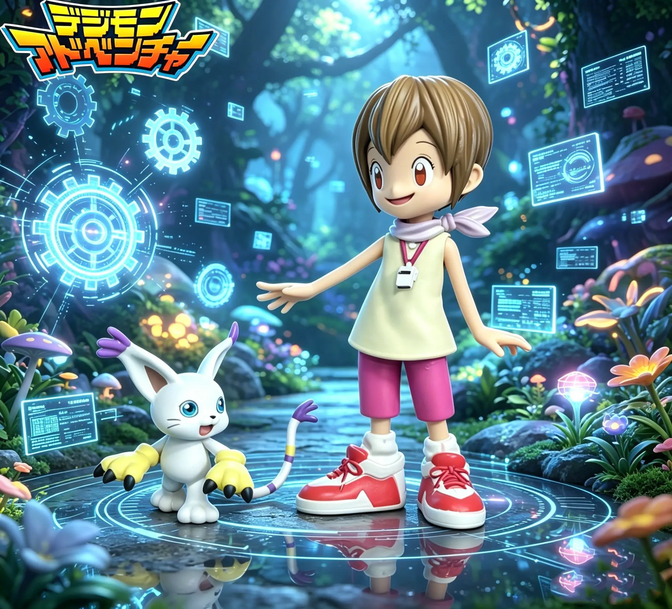 Anime Digimon Adventure Yagami Hikari Figure Tailmon Action Figures PVC Statue Collection Model Toys Gifts