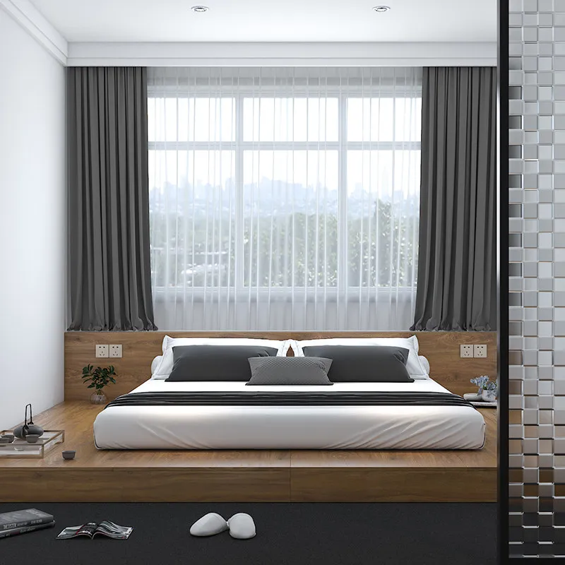 Japanese-style tatami floor bed combination master bedroom tatami bed homestay bedroom solid wood pedal rice sofa