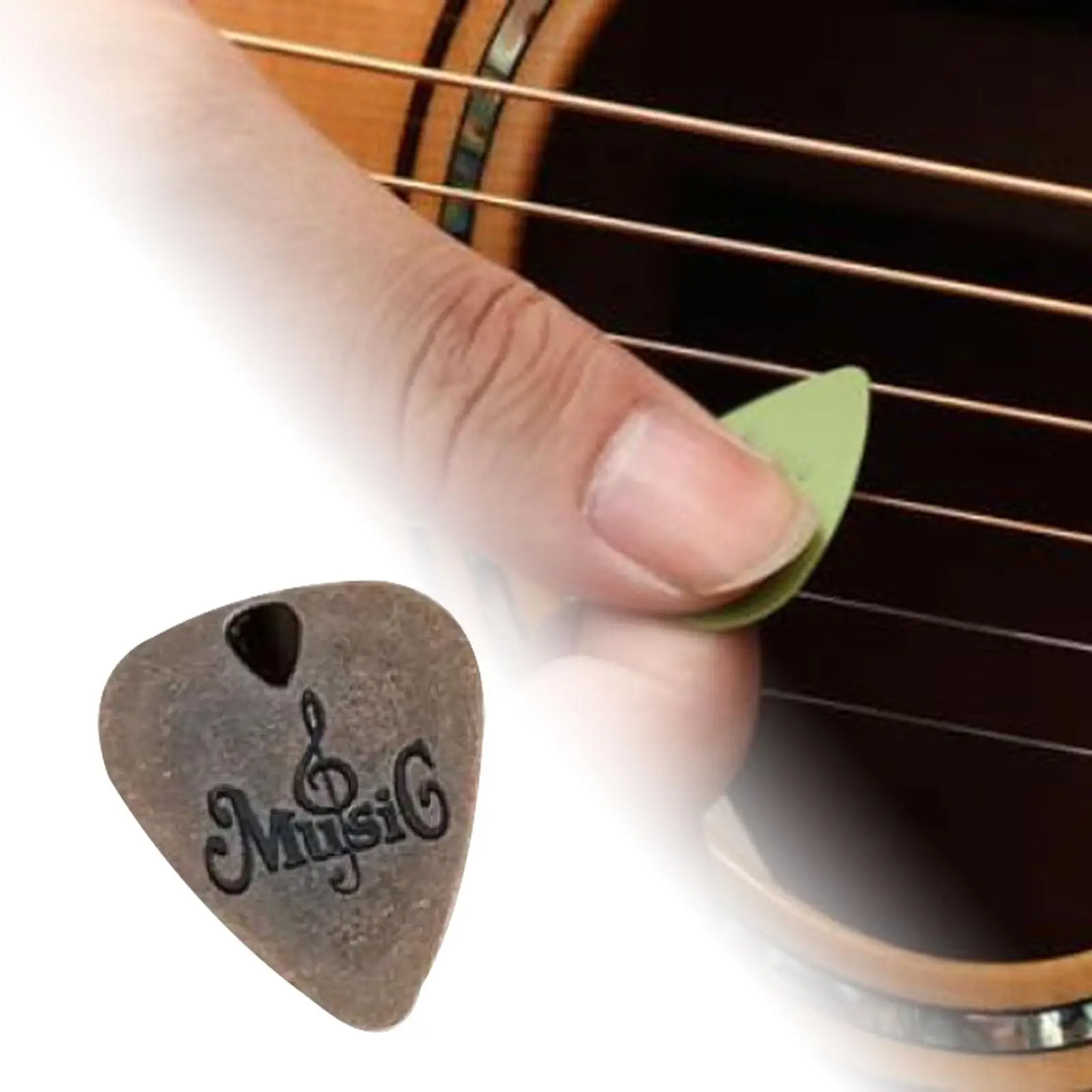 Professional Guitar Pick Zinc Alloy Triangle Style Thick Grip Smooth Release for Acoustic Stage Performance