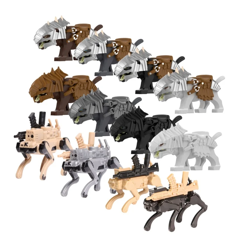 

WOF01 P8011 DIY Mechanical Wolf Assembly Building Block Toys Puzzle Assembly Accessories Wars bricks Desktop Decoration Gift
