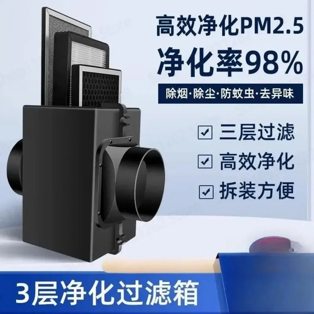 Fresh air system air filter box home commercial fresh air machine filter haze PM2.5 insect proof dust removal