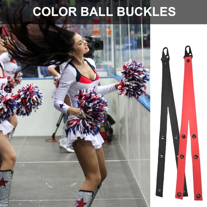 Cheer Bows Holder Pompoms Strap Lanyard with Snaps for Teen Girl Sport