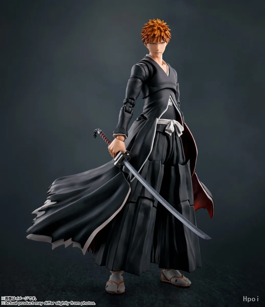 【متوفر】BANDAI SHF BLEACH Kurosaki Ichigo Crescent Moon Action Figure Model Toy
