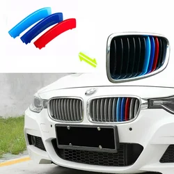 Fit 13-18 BMW3 F30/F31 BASIS LUXURY MODERN Trim 3-Color Kidney Grille Clip M-Stripe with 11 slats