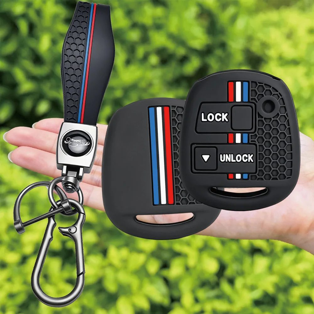 For Toyota Land Cruiser FJ Cruiser For Lexus ES GS LS IS RX SC LX Silicone Remote Key Case With Wrist Strap And Carabiner