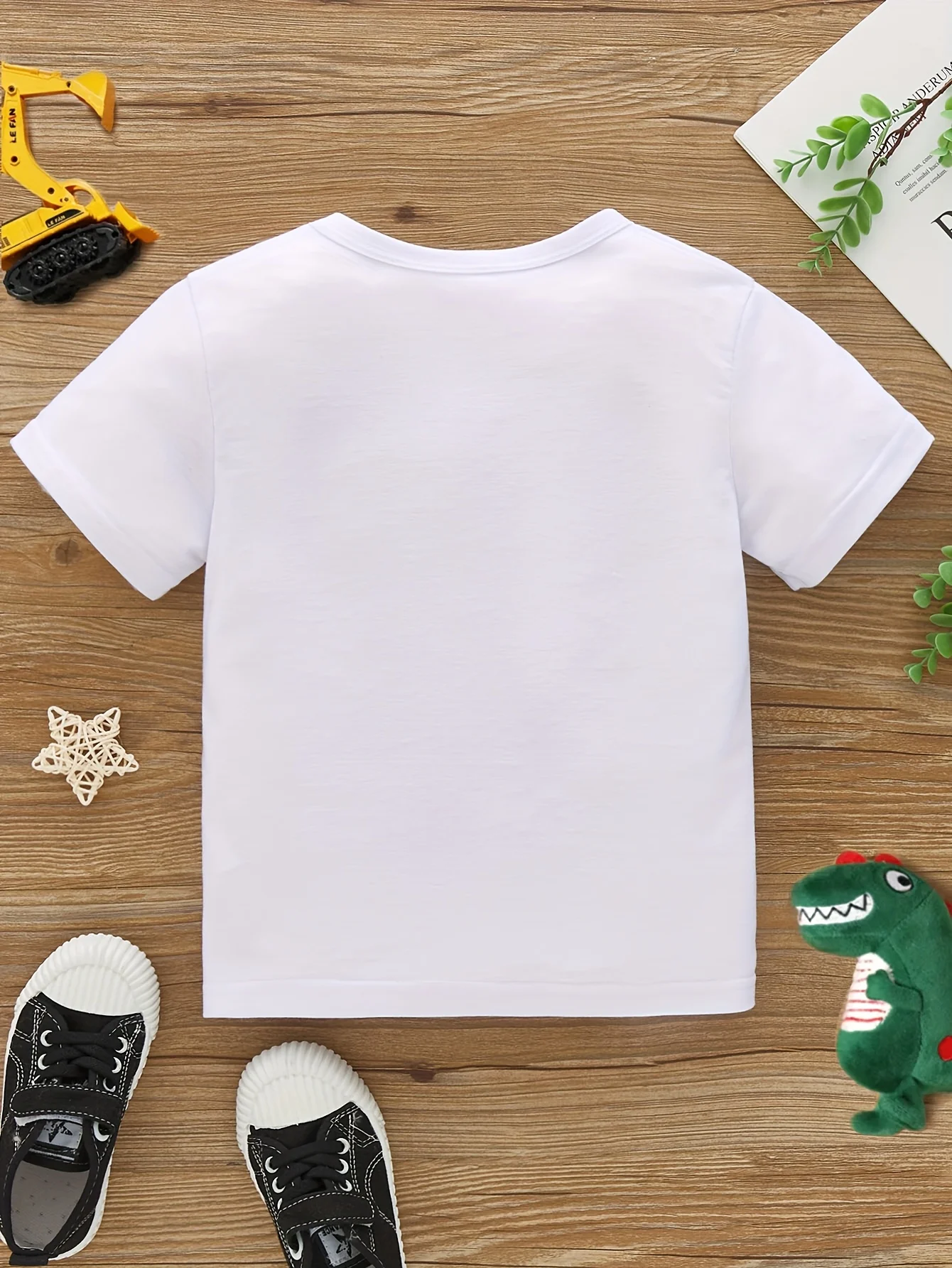 Christmas Boy Santa Claus and Elk Printed Cute and Novel Round Neck T-shirt Handsome Holiday Party Parent Child T-shirt