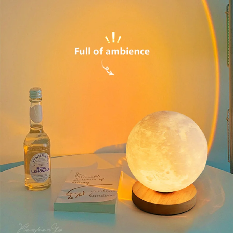 

Moon Lamp AC90-260V G9 5W Bedroom Desk Lamp Warm Lighting Decoration Bedside Lamp Creative Sleep Ins Gift Atmosphere Night Lamp