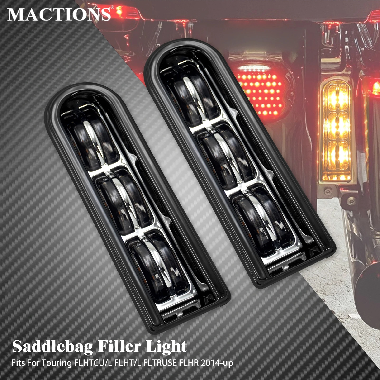 

Motorcycle Saddlebag Filler Light LED Inserts Support Taillight Accent Running Lamp For Harley Touring FLHR FLHXS FLHTK 2014-Up