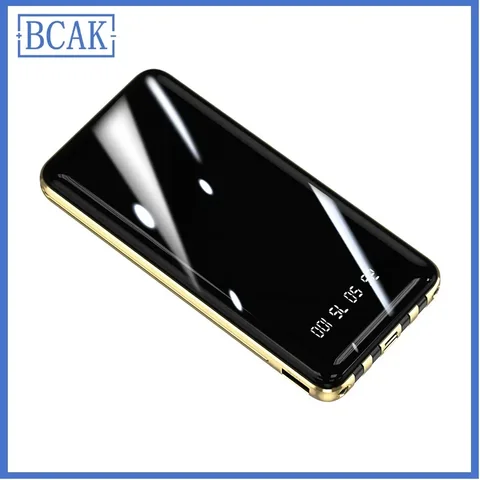 Тонкий и легкий новый гальваника большой емкости со собственным кабелем Power Bank 20000 мАч BCAK Портативный мобильный источник питания