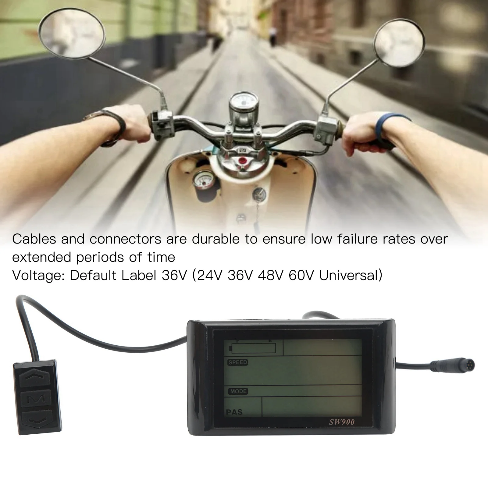 

New SW900 Display Low Failure Rates Waterproof Connector Modification Part Electric Bike LCD Display Meter for Electric Scooter
