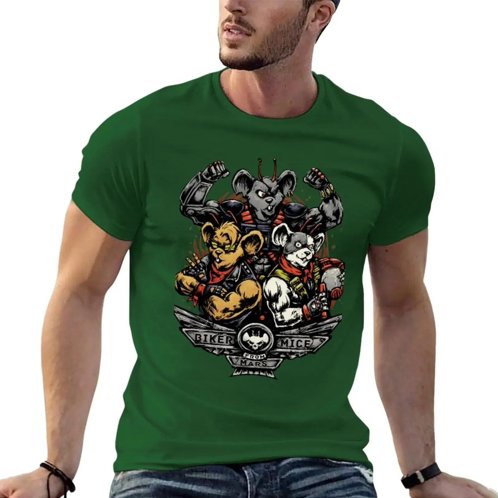 Tees Korean Fashion Cute Tops Oversizeds Mens Tall T Shirts Biker Mice From Mars T-shirt Men Clothing Graphic Funny Summer Tops