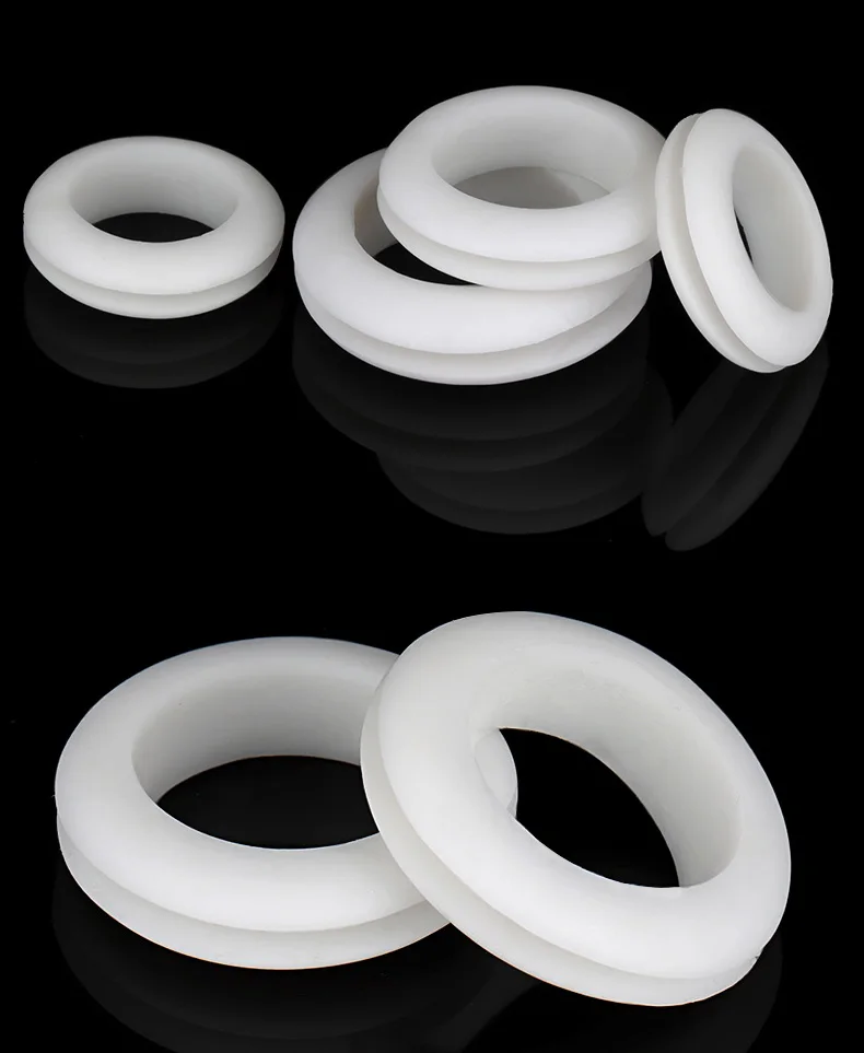 Weißer O-Ring weicher Gummi-Schutzs pule aus Lochring Schnapp dichtung doppelseitiger O-Ring 3-60mm Drahtrohrkabel-Isolation hülse – Detail 2