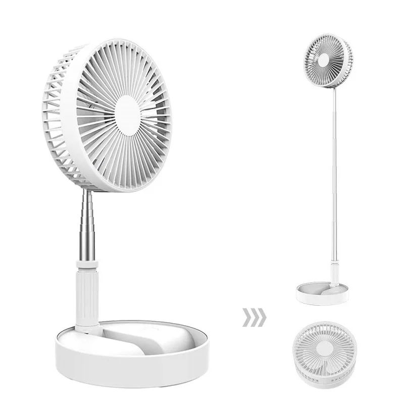 Faltbarer Teleskopischer Kabelloser Tragbarer Tischventilator USB-Aufladbar Eingebauter Akku Oszillierender Standventilator zur Luftkühlung – Detail 1