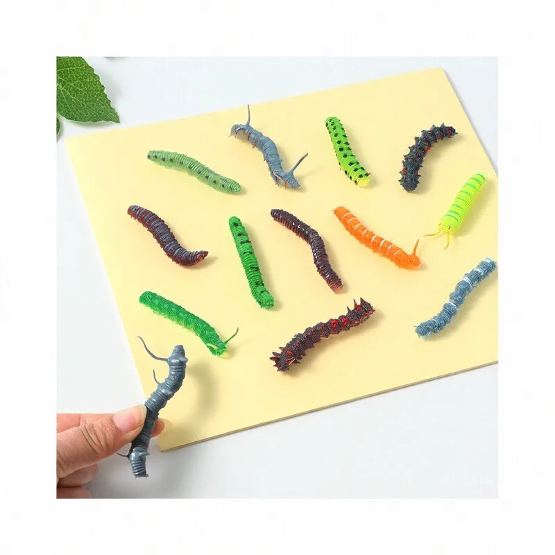 

12 шт., мини-моделирование гусеницы, розыгрыш, модель животного, ползающие насекомые, экшн-кукла для детей и друзей, развивающие игрушки