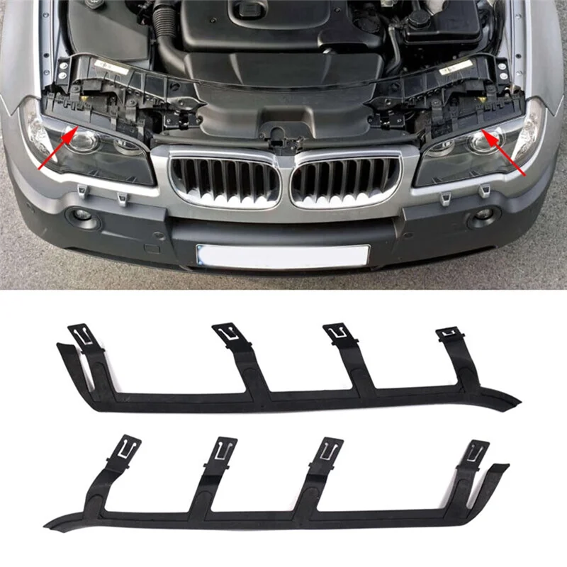 1 Pair Front Headlight Gasket Upper Bracket ABS Car Accessories Fit For BMW X3 E83 2004-2010 63126939273 63126939274 - view 4
