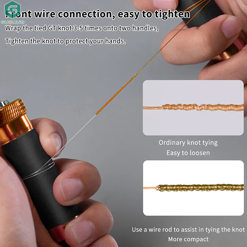 

1set Line Pull Rod Aluminum Alloy Rubber Anti-Slip Snag Line Pulling Hook Tying And Knotting Hand Line Protection Fishing Tools