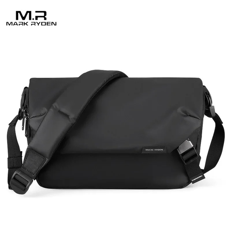 MARK RYDEN Men Crossbody Bag Light Weight Multi-function Sling Bag Men's Pack Solid Black Hip Hop Street Travel Male