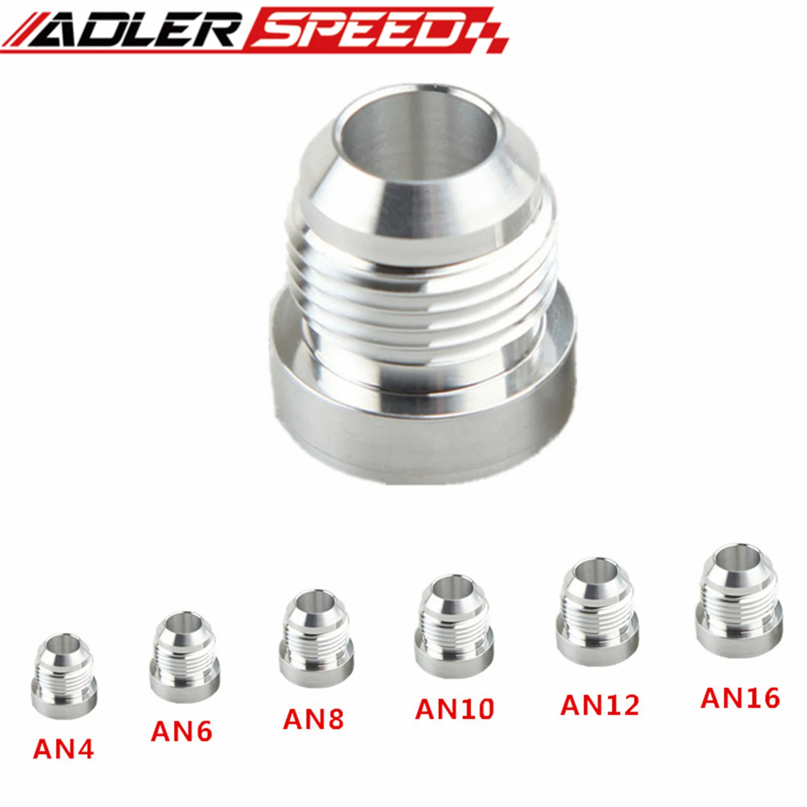 ADLERSPEED 6AN 8AN 10AN 12AN 16AN 20AN Male Aluminum Weld Plug Fitting Round Base