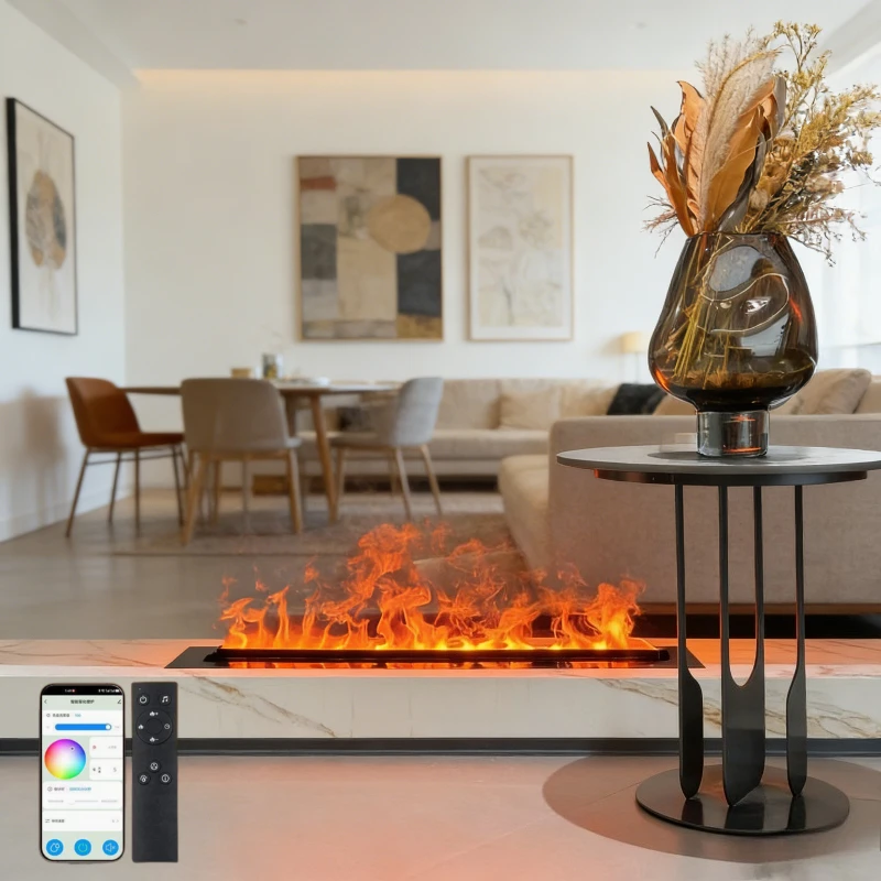 

3D Mist Fireplace LED Colorful Flame Effect Fireplace Light Mist Technology Chimney Water Vapor Stove Fireplace for Hotel Decor