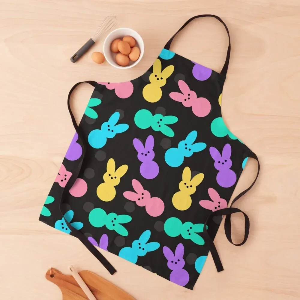 

Easter Bunny Peeps Print on Slate Gray Apron Sexy Chef Uniform Women Apron