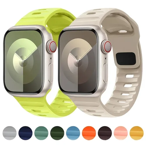 Imagen 2 del producto Correa de silicona para Apple Watch Band Ultra 2 49mm 45mm 40mm 44mm 42mm 46mm 41mm pulsera deportiva suave iWatch Series 10 9 8 7 SE 6 5
