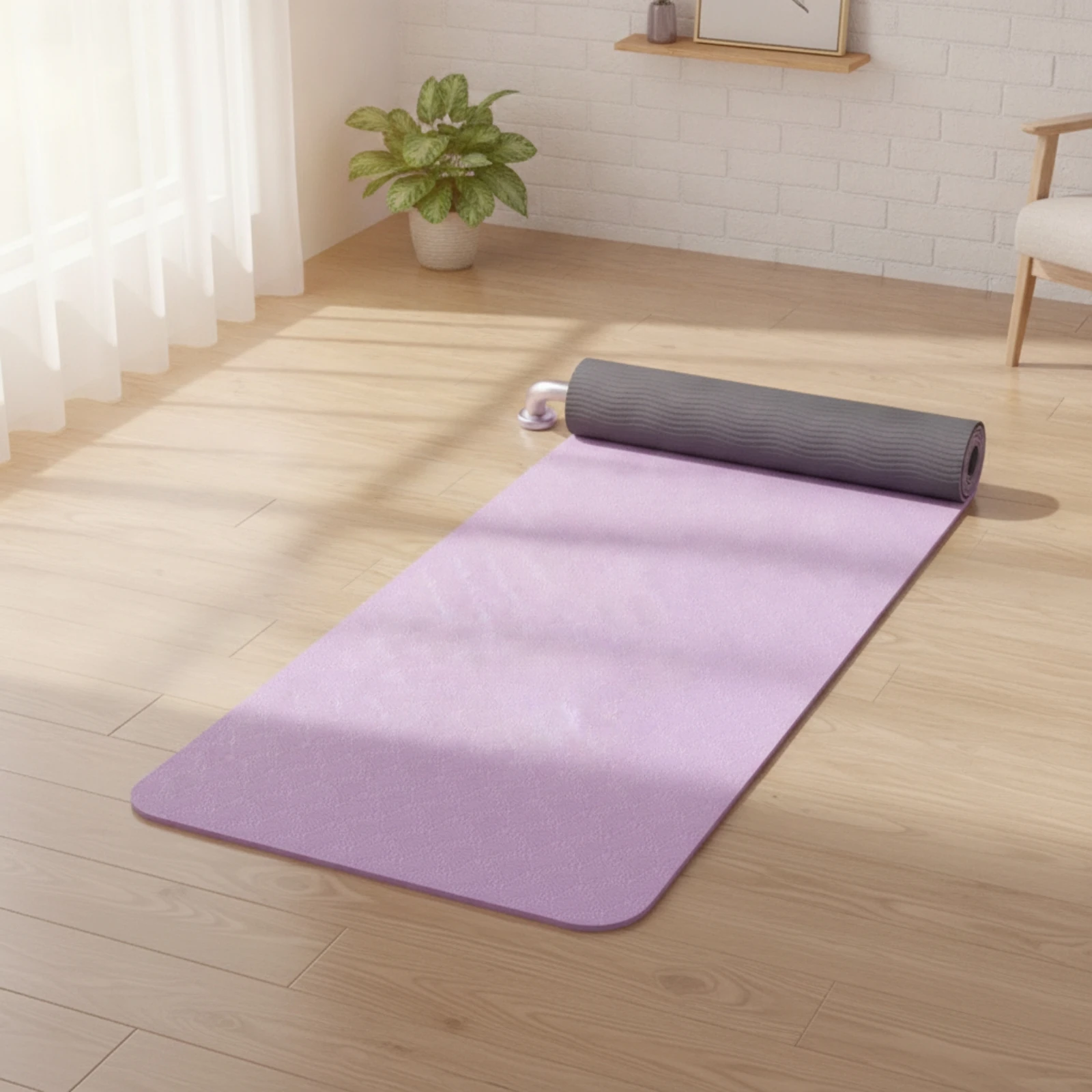 Exercise Mat Mat with Carrying Strap Easy to Clean Exercise Mat Mat with Mesh Bag Portable Lightweight for Yogis, Home Workouts