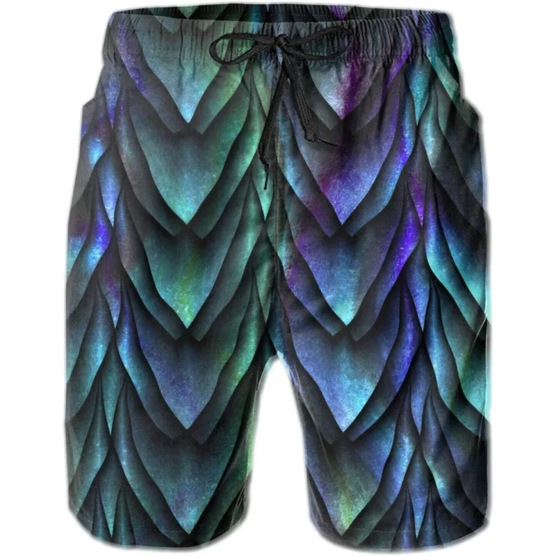 

Мужские шорты из кожи драконьей с 3D-печатью для быстрого и сухого пляжного отдыха, повседневные шорты для отпуска